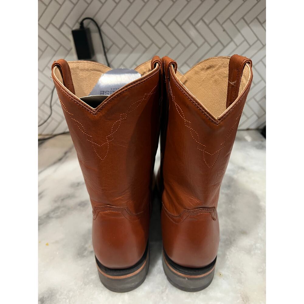 Lucchese Men’s Cognac Cowhide Ranch Hand Roper Boots 2031 Size 11.5D Mexico - Picture 11 of 16